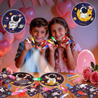 Envotek 28 Pack Valentines Day Cards with LED Finger Lights for Kids — Classroom Gifts & Party Favors