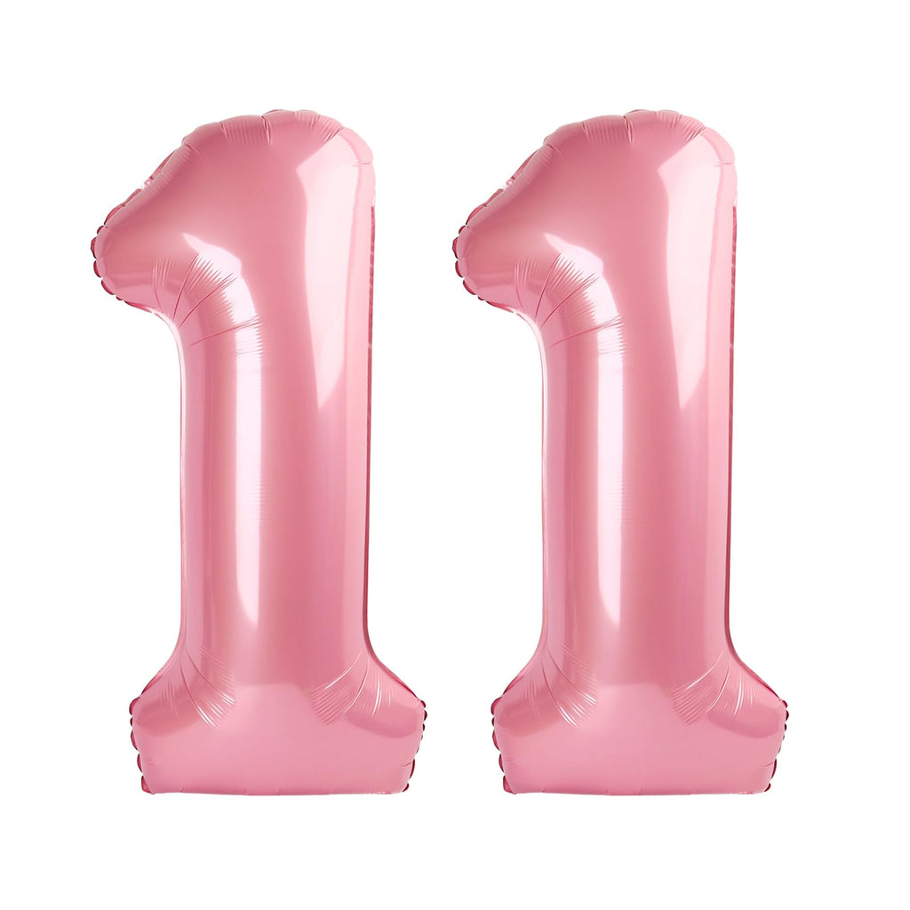 Enyeopd 11 Balloon Numbers - Pink 40-Inch Large Balloons for First Birthday & Celebrations