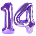 Enyeopd 14th Birthday Balloon - 40in Purple Number Balloons for Birthdays, Anniversaries, Graduation, and Weddings