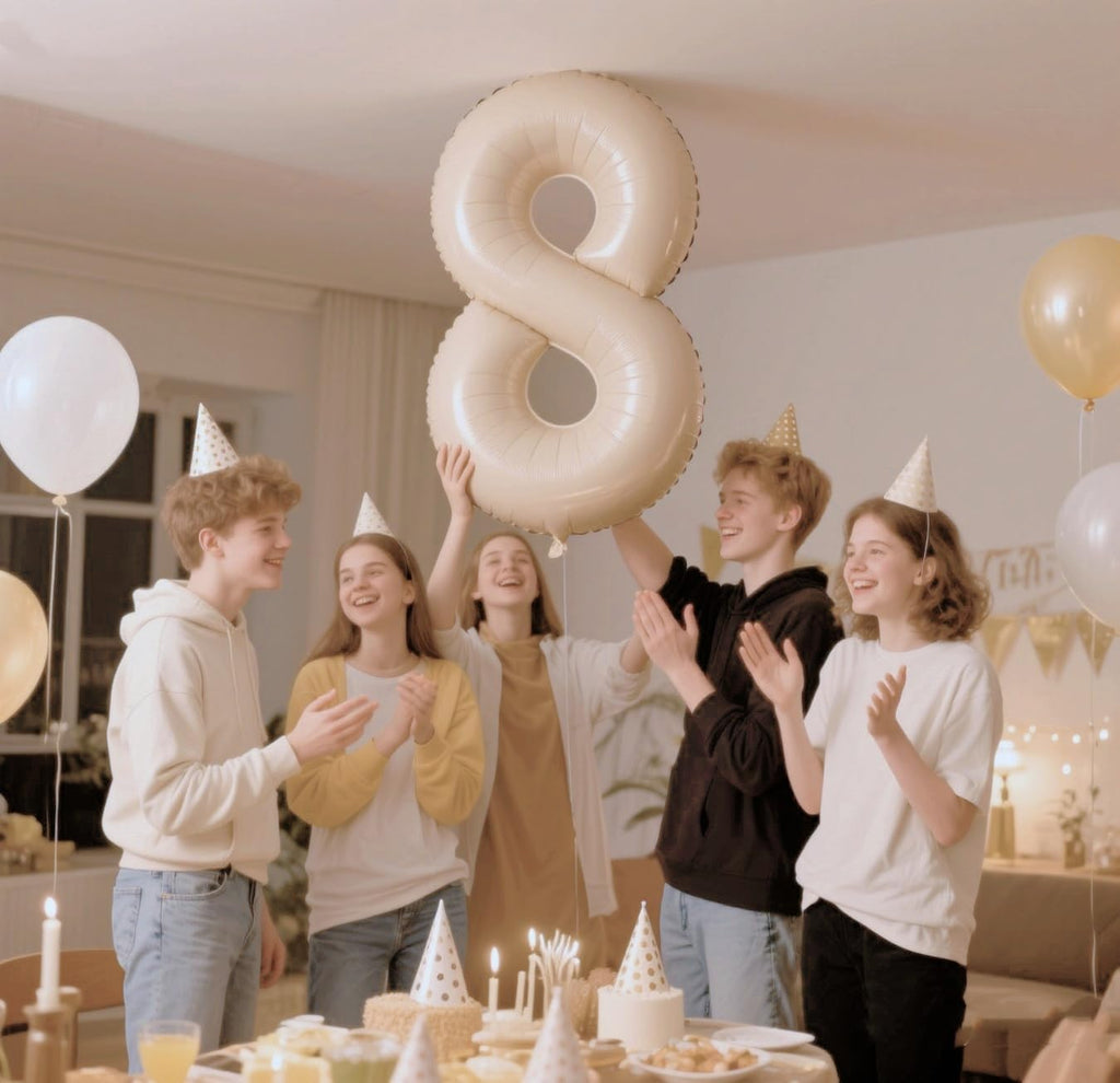 Enyeopd 8th Balloon 40 Inch Cream – Number Balloons for Birthdays, Weddings & Milestones