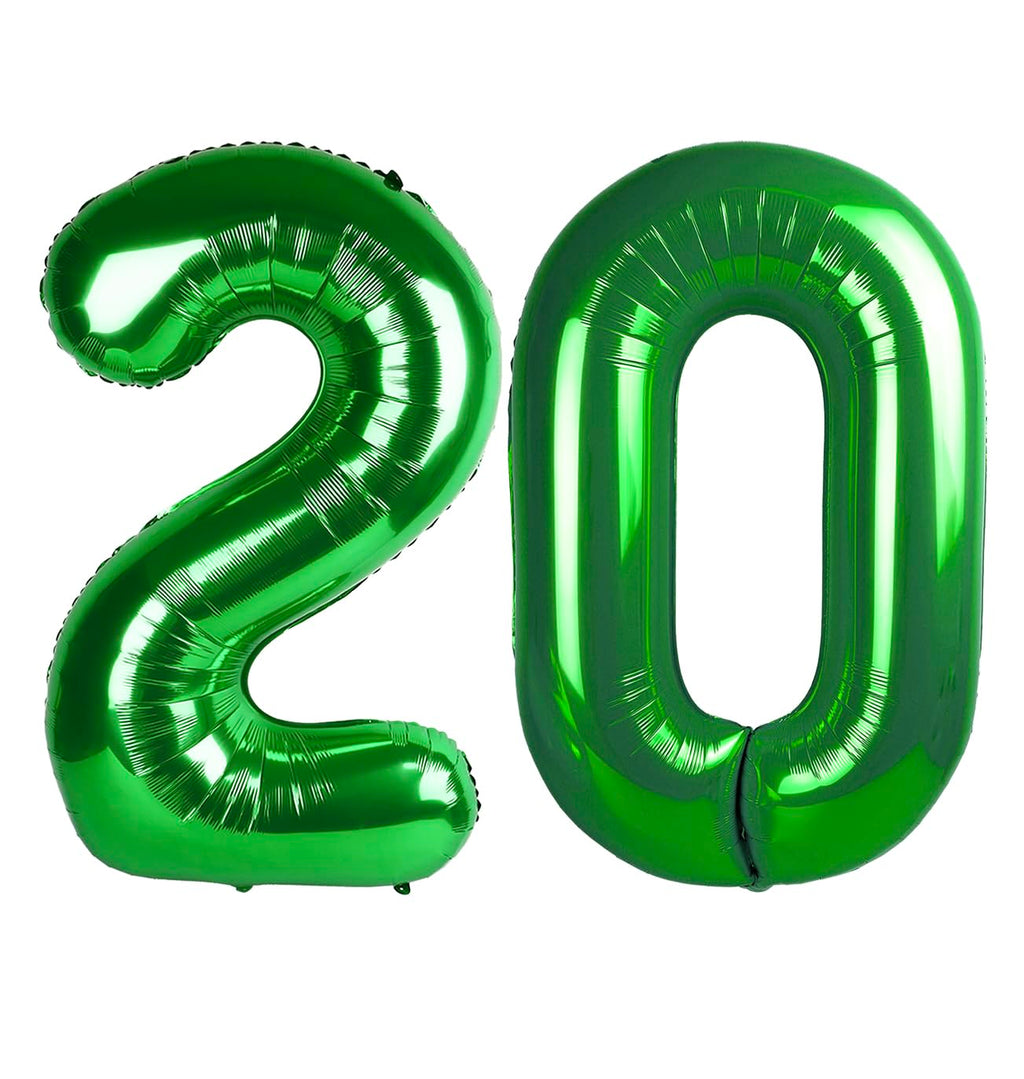Enyeopd 20 Number Balloons - Dark Green 40-Inch Birthday & Event Decor