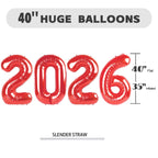 Enyeopd 2026 Balloon Number Balloons – 40-Inch Party Decor for New Year & Milestones