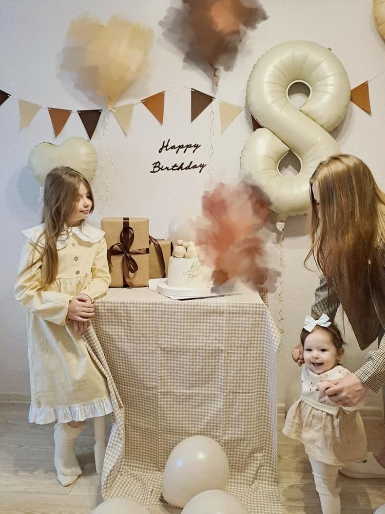 Enyeopd 8th Balloon 40 Inch Cream – Number Balloons for Birthdays, Weddings & Milestones