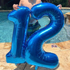 Enyeopd 40-Inch Dark Blue Number Balloons – 2-Pack for Birthdays & Events
