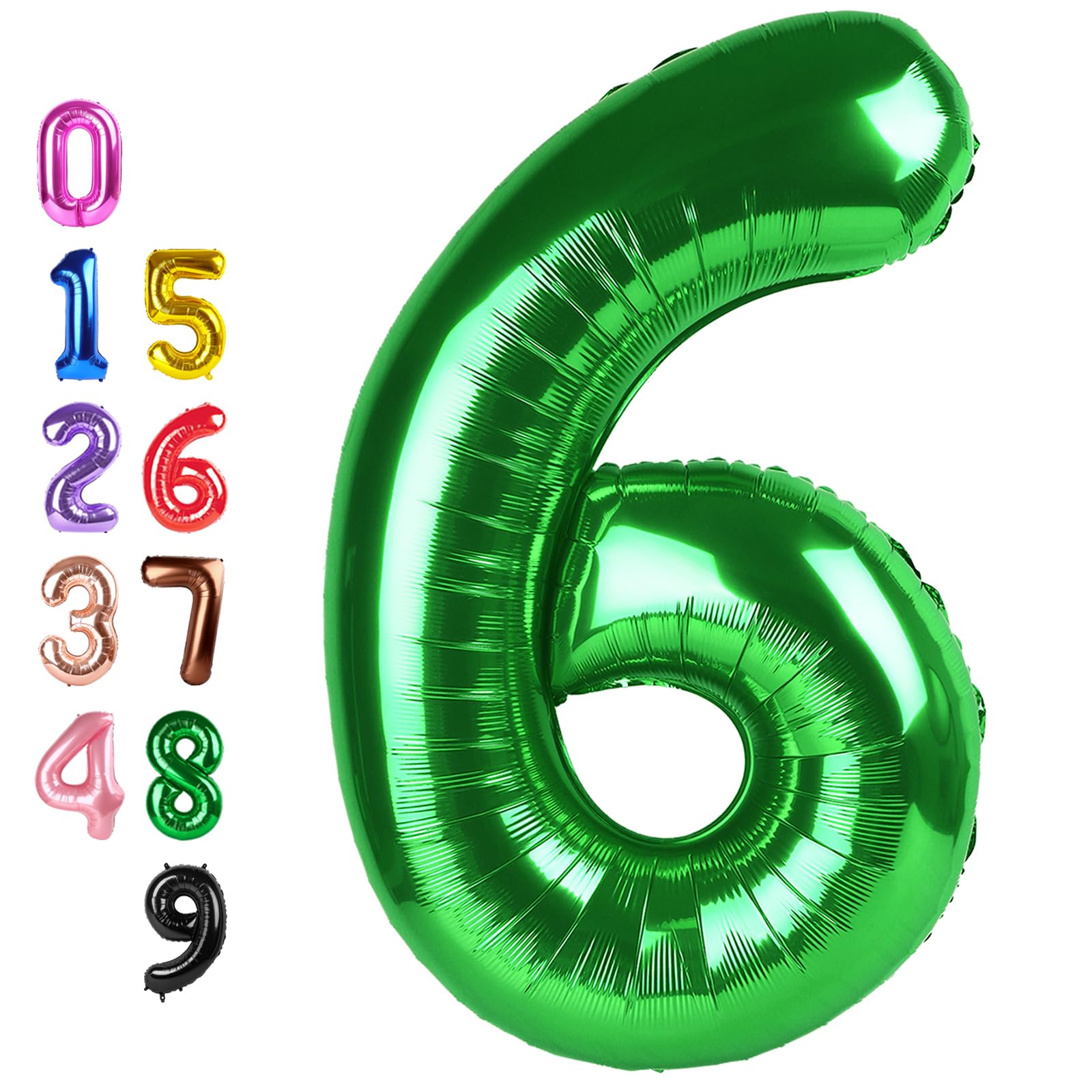 Enyeopd 40-Inch Number Balloons – 6th & 7th Birthday Decor, Milestone Numbers for 6th, 16th, 26th, 60th, 2026 Celebrations