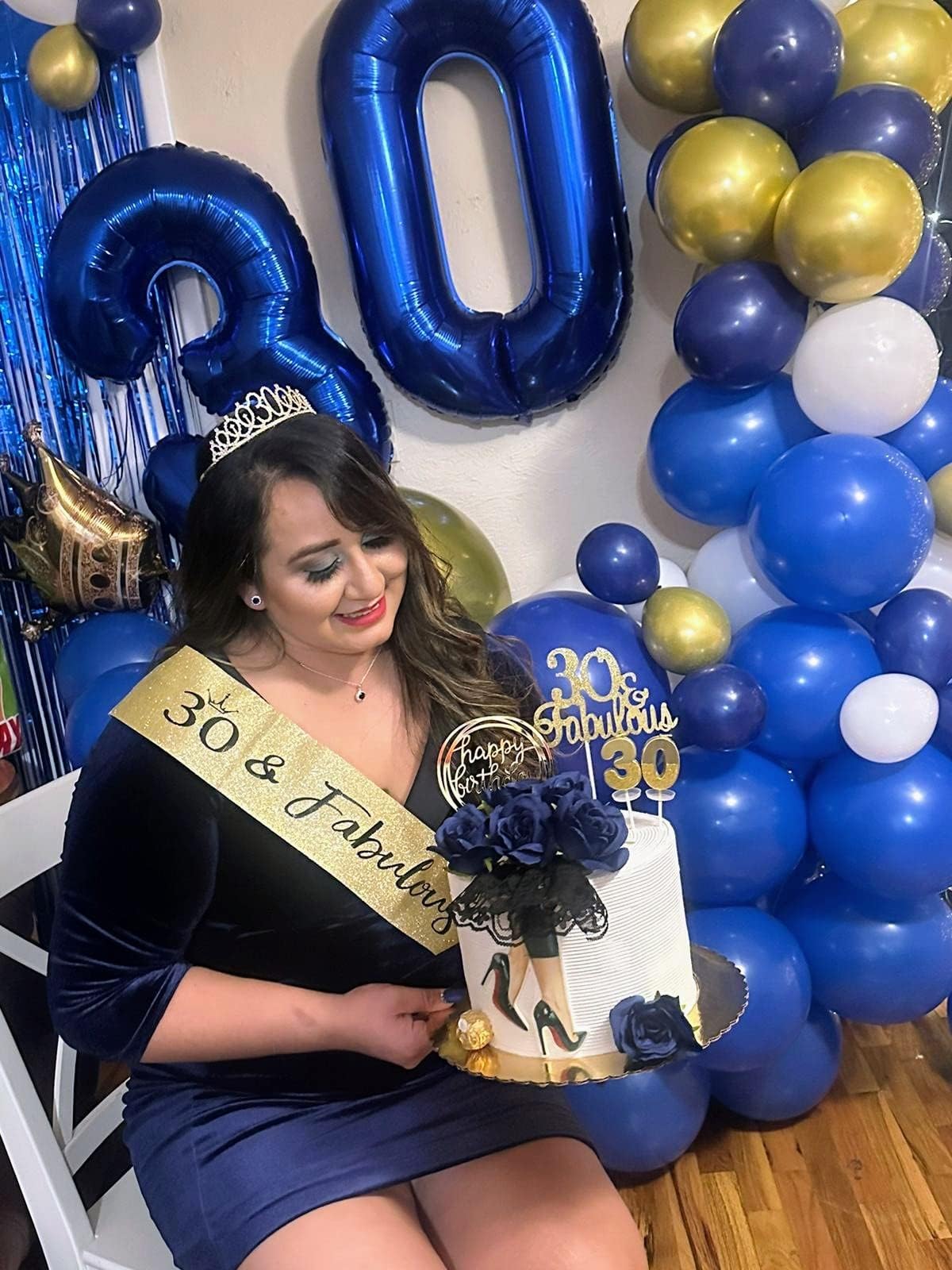Enyeopd 40-Inch Number Balloons, Dark Blue – 3, 13, 23, 30 for Birthdays & Parties