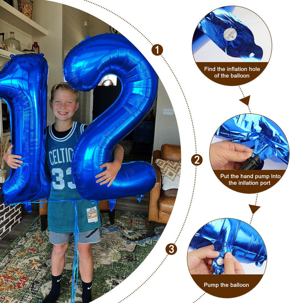 Enyeopd 40-Inch Number Balloons, Dark Blue – 3, 13, 23, 30 for Birthdays & Parties