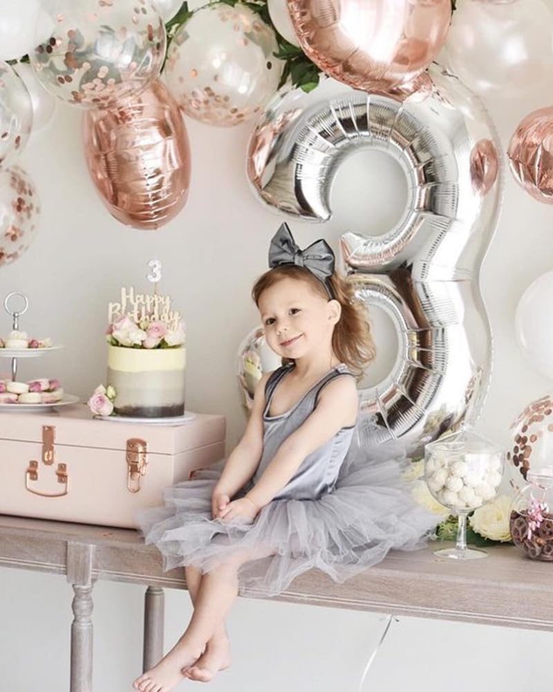Enyeopd Big 23 Balloons – 40-Inch Silver Number Balloons for Parties & Celebrations