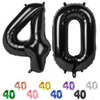 Enyeopd 40th Birthday Balloons – 40inch Black Number Balloons for Milestones | Party Decor for Women & Men
