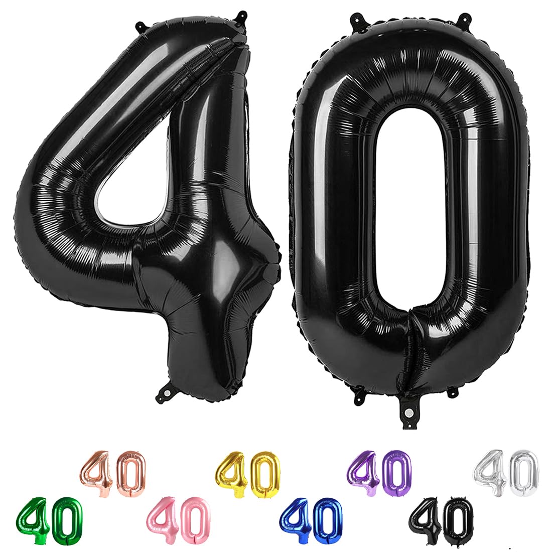 Enyeopd 40th Birthday Balloons – 40inch Black Number Balloons for Milestones | Party Decor for Women & Men