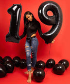 Enyeopd 9th Birthday Balloons – 40 Inch Black Number 9 for Any Age
