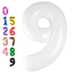 Enyeopd 9th Birthday Balloons – 40-Inch White Number 9 Balloon for Milestones
