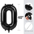 Enyeopd 50 Inch Black Number Balloons – Big 40in Numeric Balloons for 50th Birthday, Weddings & Celebrations