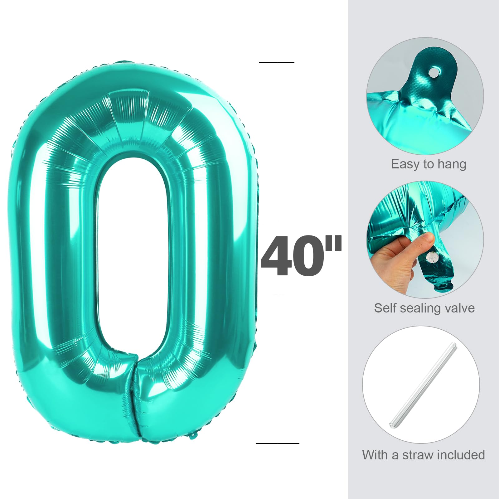 Enyeopd Balloon Numbers 40 Inch – Large Numeral Balloons for Birthday, Baby Shower, Wedding