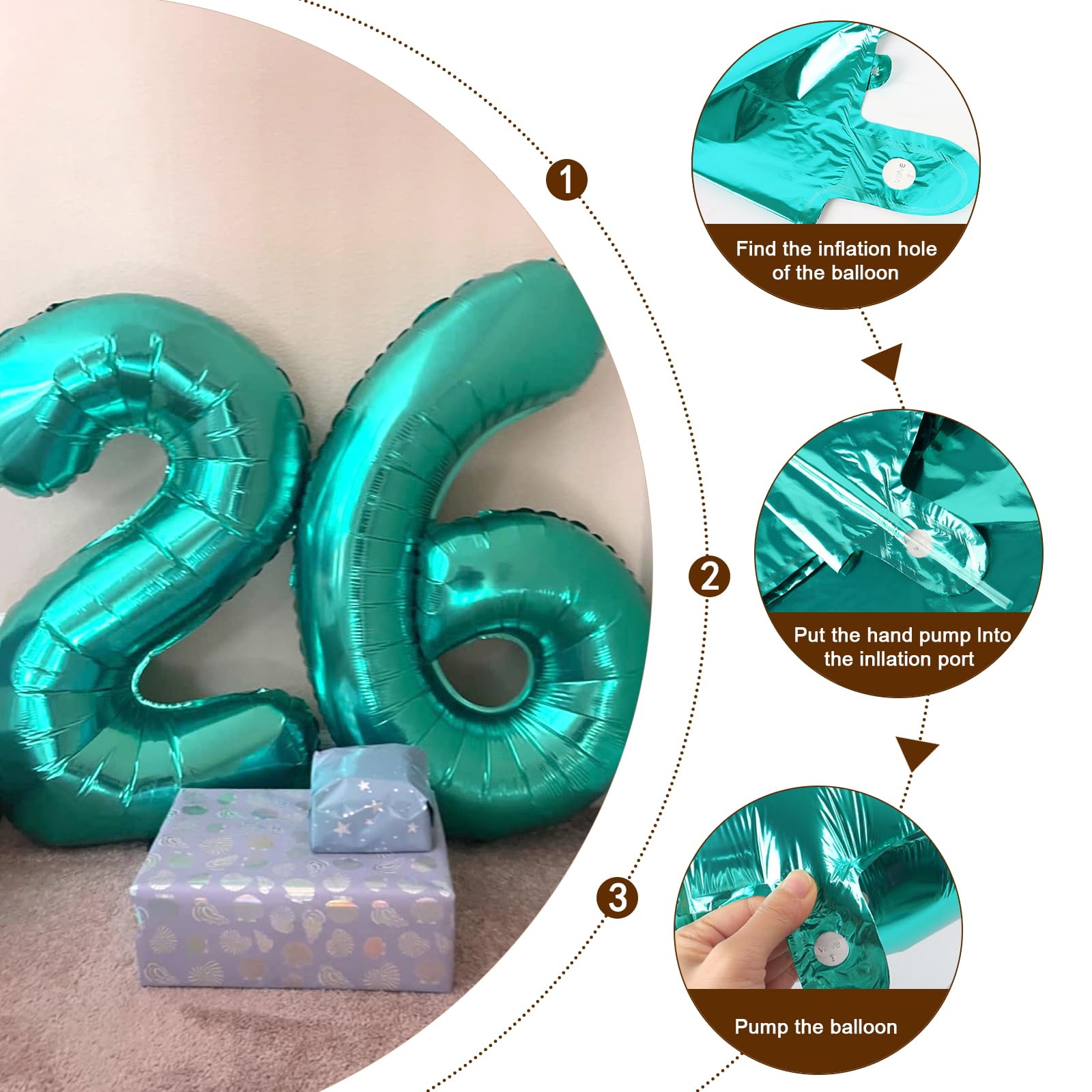 Enyeopd Balloon Numbers 40 Inch – Large Numeral Balloons for Birthday, Baby Shower, Wedding