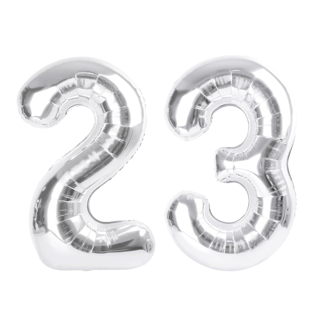 Enyeopd Big 23 Balloons – 40-Inch Silver Number Balloons for Parties & Celebrations