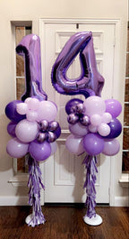 Enyeopd 14th Birthday Balloon - 40in Purple Number Balloons for Birthdays, Anniversaries, Graduation, and Weddings