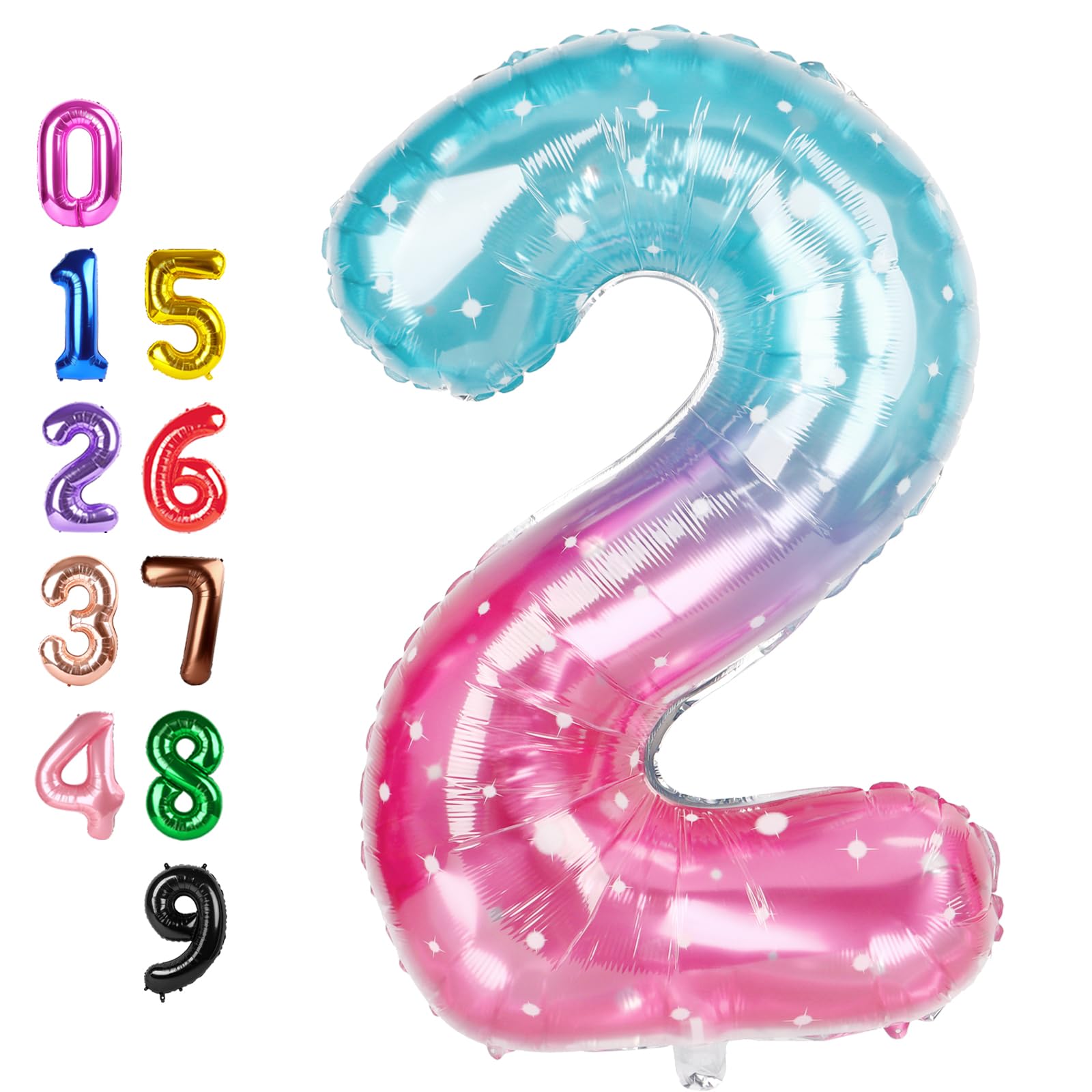 Enyeopd Birthday Balloons Numbers – 40" Number Balloons in Blue & Pink | For Birthdays, Weddings, Baby Showers