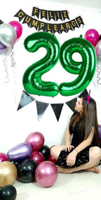 Enyeopd Numbers 26 Balloon – Dark Green 40-Inch Birthday Balloons