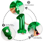 Enyeopd 20 Number Balloons - Dark Green 40-Inch Birthday & Event Decor