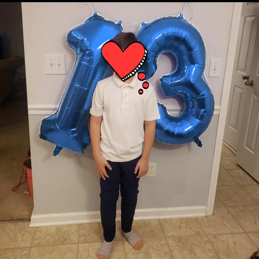 Enyeopd 13 Balloon Number – 40 Inch Dark Blue Balloons for Birthdays, Weddings & Milestones