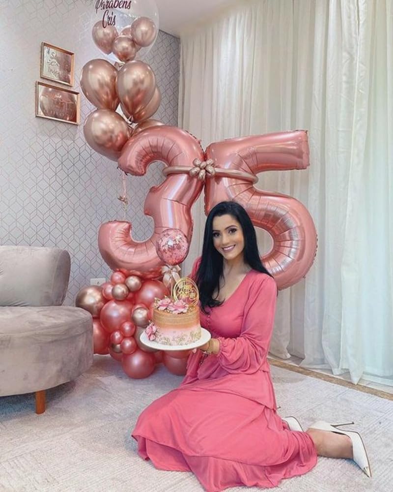 Enyeopd Number 25 Balloons – Pearl Pink 40-Inch, 2-Pack for Birthdays & Big Events