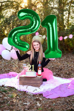Enyeopd 20 Number Balloons - Dark Green 40-Inch Birthday & Event Decor
