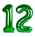 Enyeopd Dark Green 40-Inch Number Balloons – 12-Count Set for Birthdays, Baby Showers, Weddings & Celebrations