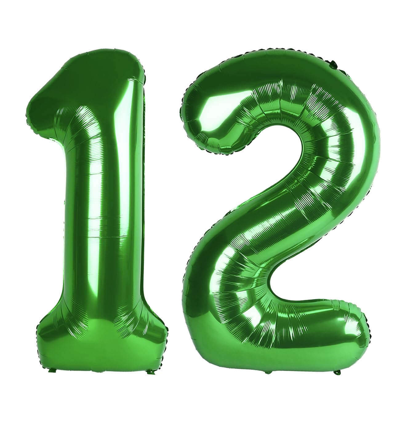 Enyeopd Dark Green 40-Inch Number Balloons – 12-Count Set for Birthdays, Baby Showers, Weddings & Celebrations