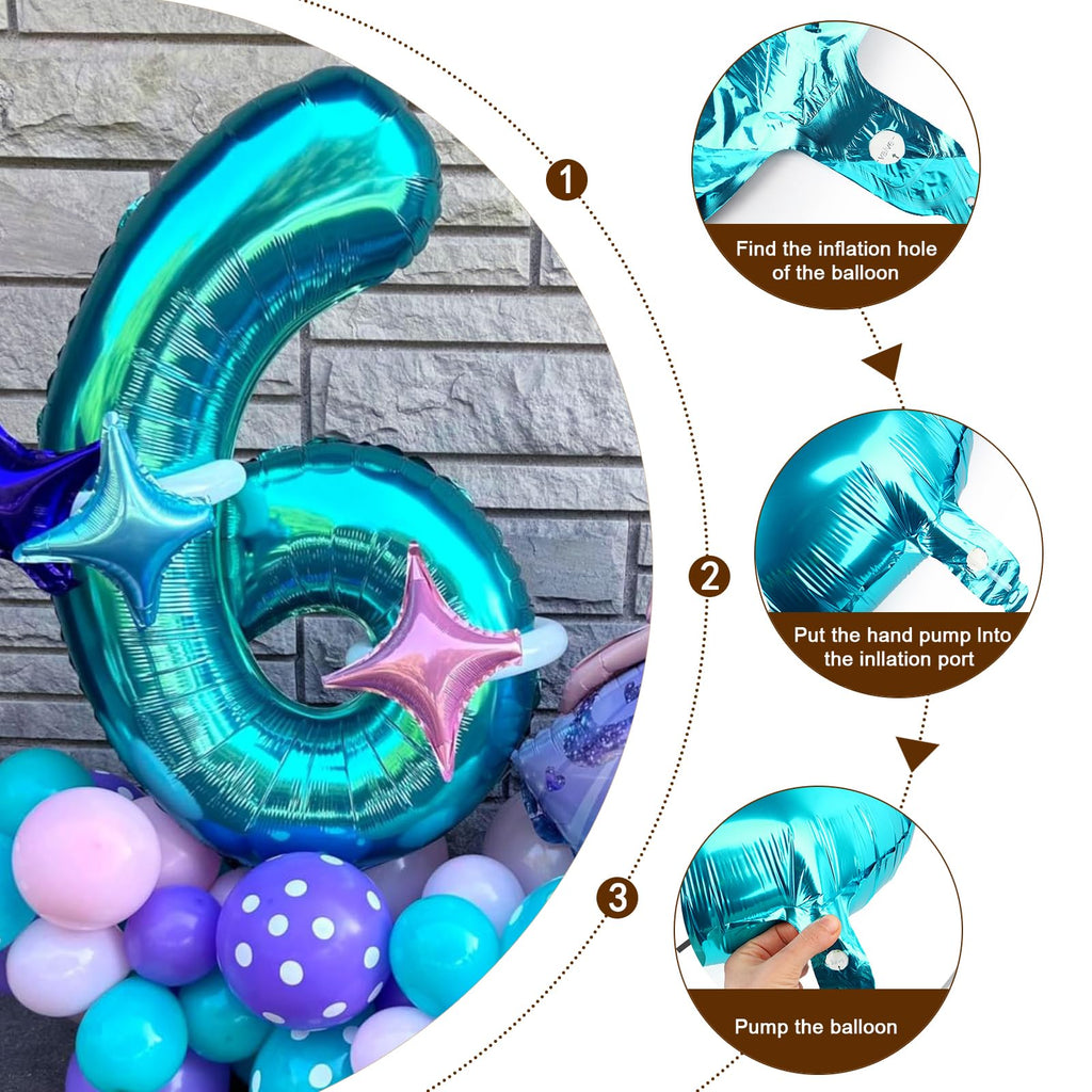 Enyeopd Light Blue 4-Number Balloon — 40-Inch Giant Balloons for 4th Birthday Milestones