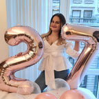 Enyeopd Rose Gold Happy 17 71 Birthday Number Balloons – 40-Inch Balloons for Celebrations