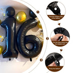 Enyeopd Number 18 Balloon – 40-Inch Black Digital Numeral Balloons for Birthdays, Weddings & Milestones