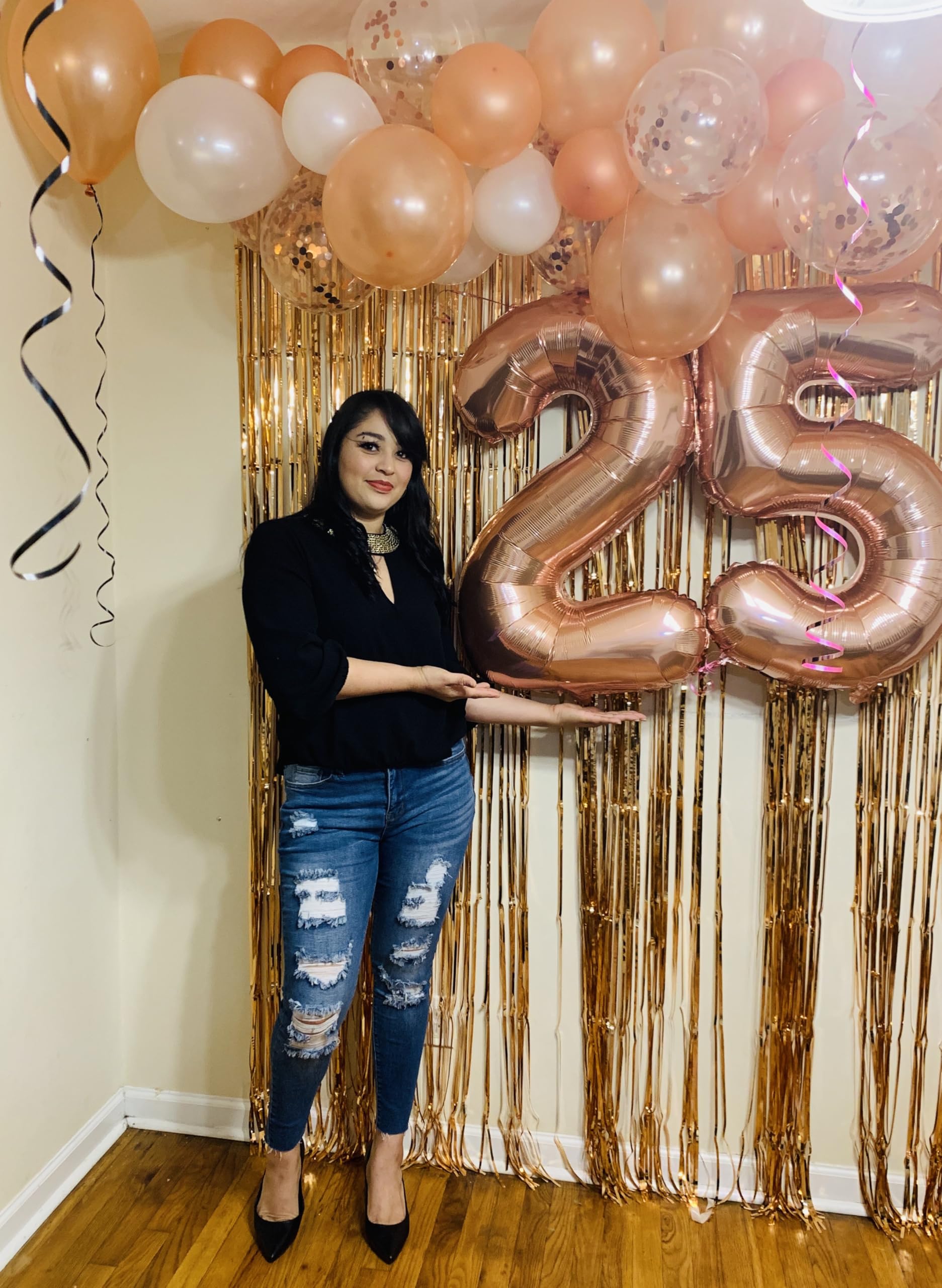 Enyeopd Number 25 Balloons - Rose Gold 40 Inch Birthday & Event Decor