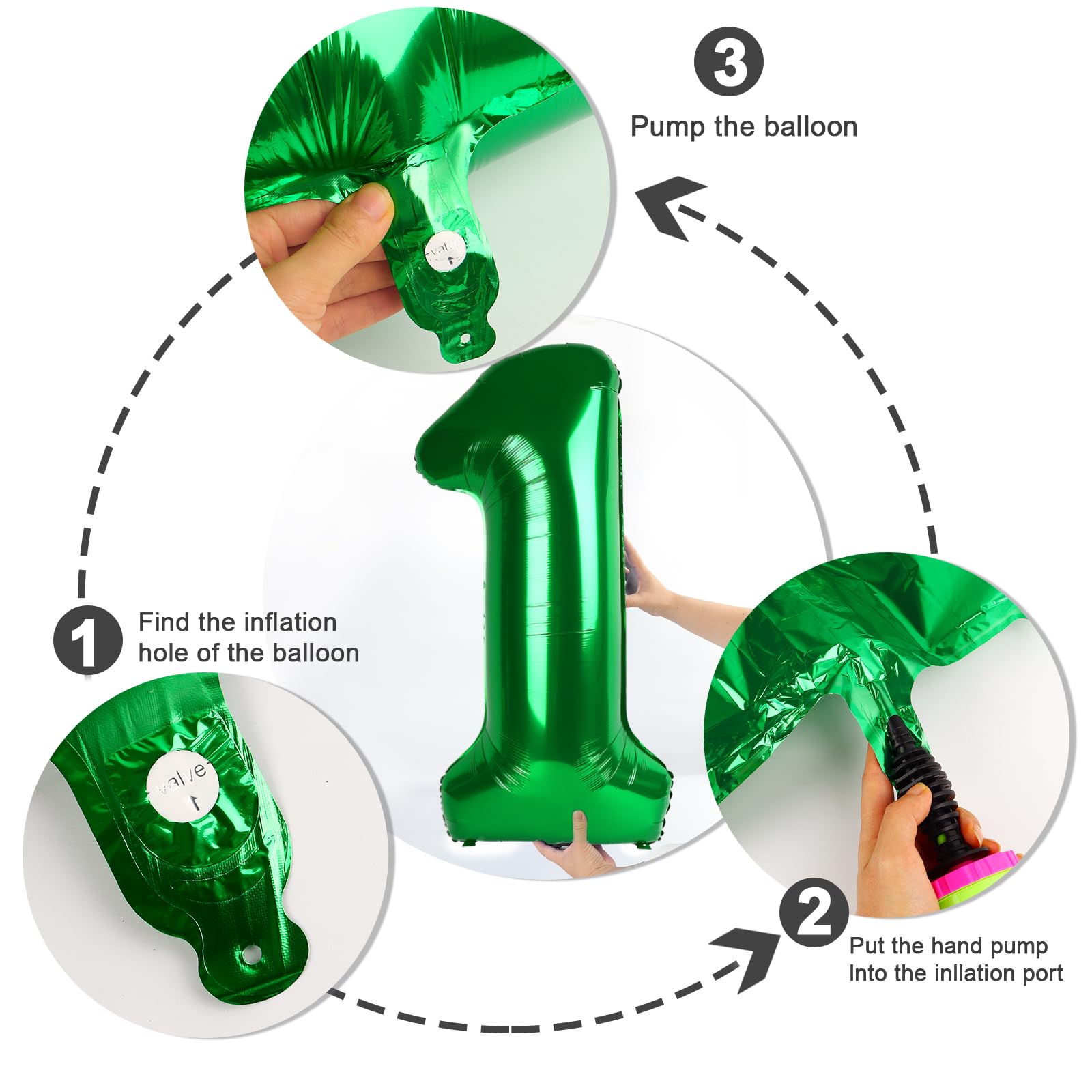 Enyeopd Number 18 Balloons 40 Inch – Dark Green Birthday Decor for Women & Men