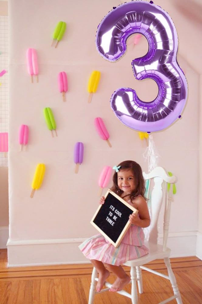 Enyeopd Purple Big Number 30 Balloons - 40-Inch Birthday Party Decor