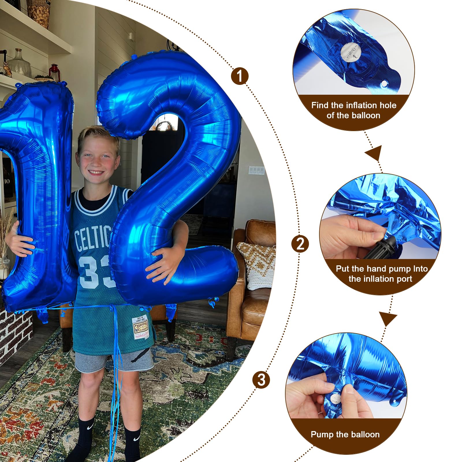 Enyeopd Dark Blue 11 Balloon – 40 Inch Number Balloons for Birthdays & Celebrations