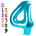 Enyeopd Light Blue 4-Number Balloon — 40-Inch Giant Balloons for 4th Birthday Milestones