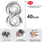 Enyeopd Number 25 Balloons – Silver 40-inch, 2-Pack for Birthdays & Events