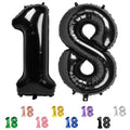 Enyeopd Number 18 Balloon – 40-Inch Black Digital Numeral Balloons for Birthdays, Weddings & Milestones