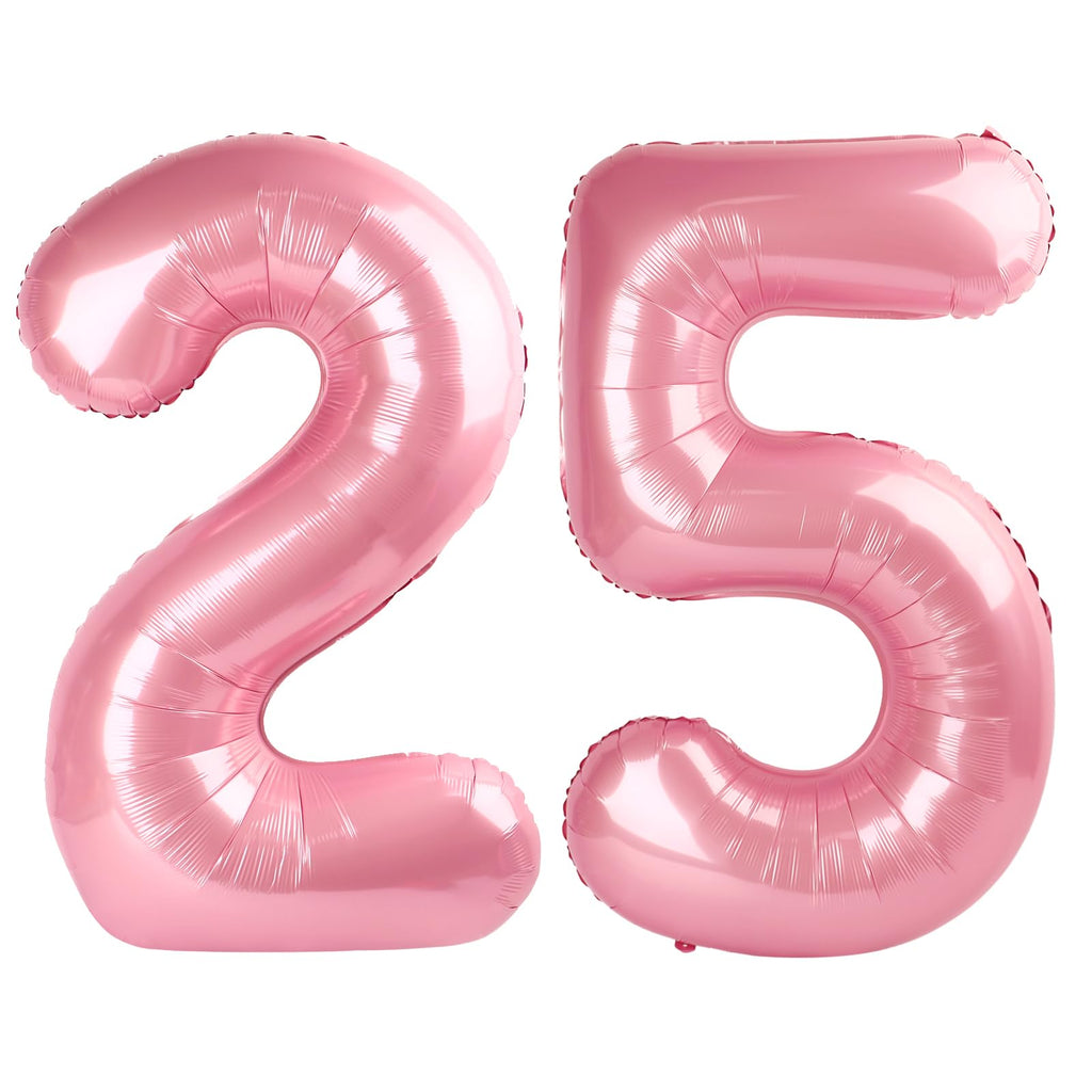 Enyeopd Number 25 Balloons – Pearl Pink 40-Inch, 2-Pack for Birthdays & Big Events