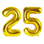 Enyeopd Number 25 Gold Balloons - 40 Inch Number Balloon Set for Birthdays & Events