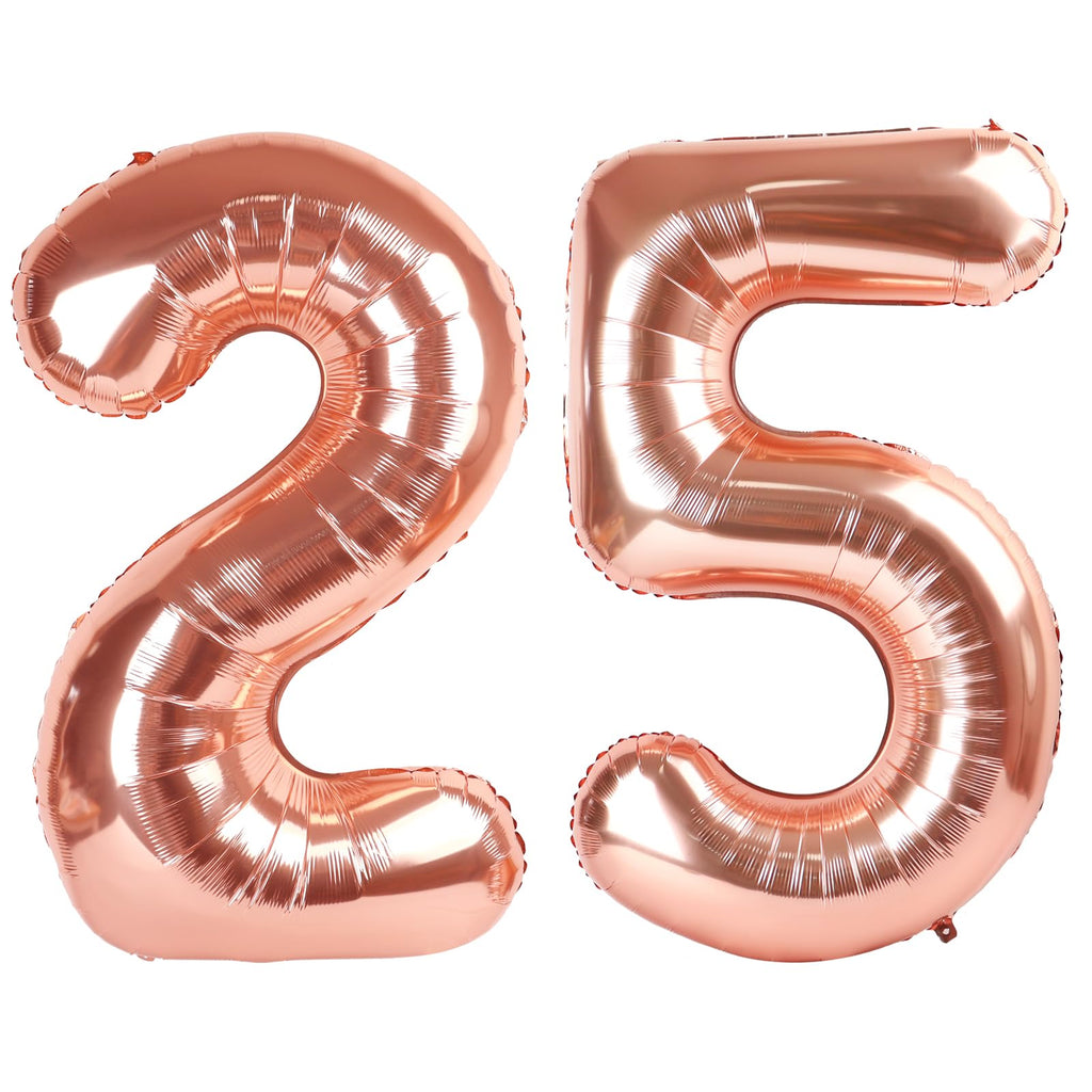 Enyeopd Number 25 Balloons - Rose Gold 40 Inch Birthday & Event Decor
