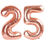 Enyeopd Number 25 Balloons - Rose Gold 40 Inch Birthday & Event Decor