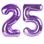 Enyeopd Number 25 Purple Balloons — 40-Inch Number Balloons for Birthdays & Milestones