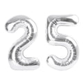 Enyeopd Number 25 Balloons – Silver 40-inch, 2-Pack for Birthdays & Events