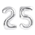 Enyeopd Number 25 Balloons – Silver 40-inch, 2-Pack for Birthdays & Events