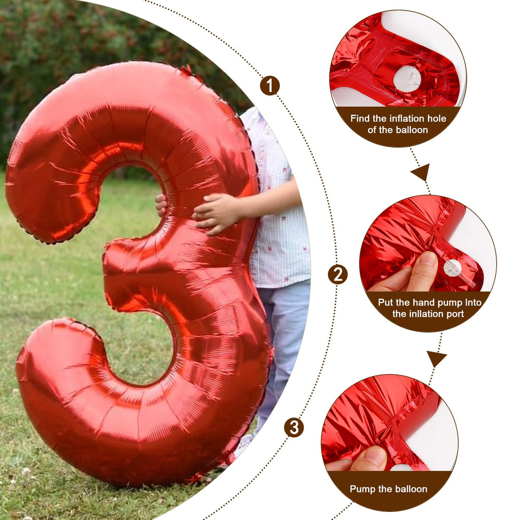 Enyeopd Number 7 Balloon – 40-Inch Red Balloons for Birthdays, Weddings & More