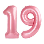 Enyeopd Number Balloons 19 Pink 40 Inch – Milestone Birthday Decor (Two-Color Set)