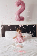 Enyeopd 40-Inch Number Balloons – Pearl Pink Birthday Decor for All Ages