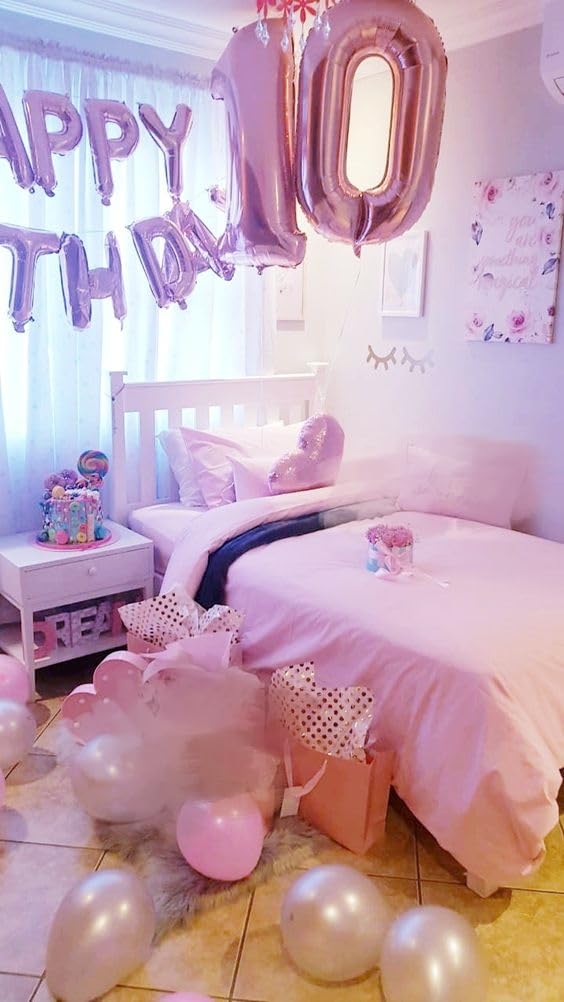 Enyeopd 40 Inch Number Balloons – Pearl Pink 10 | Large 40in Birthday & Anniversary Decor